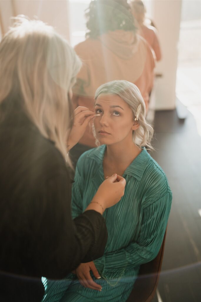 bride getting ready at Ivy Black Weddings and Events