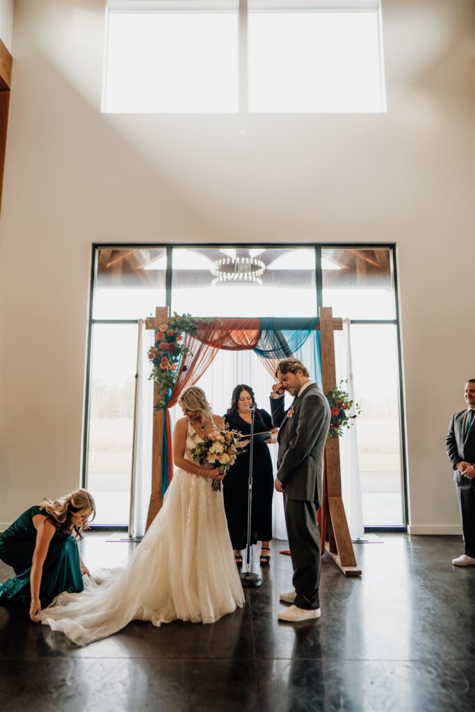 Indoor Ceremony held at Ivy Black Wedding Venue