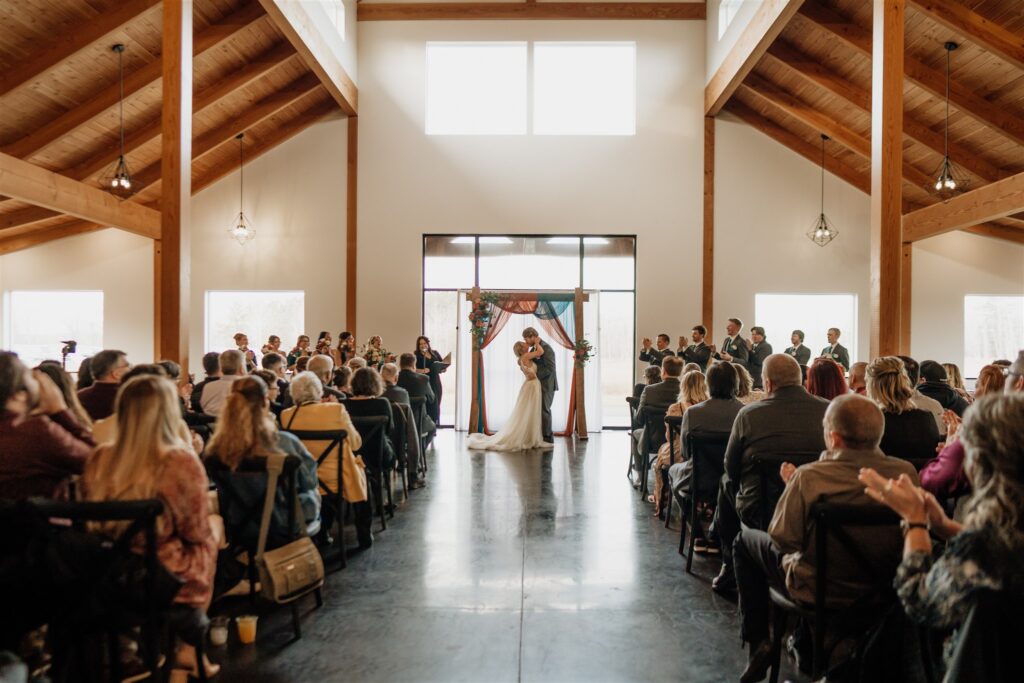 Indoor Ceremony held at Ivy Black Wedding Venue