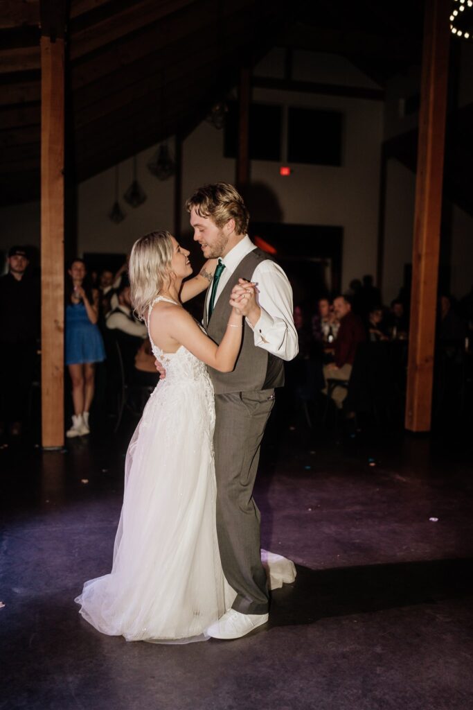 Minneapolis wedding photographers shoot bride and grooms first dancing photos at Ivy Black