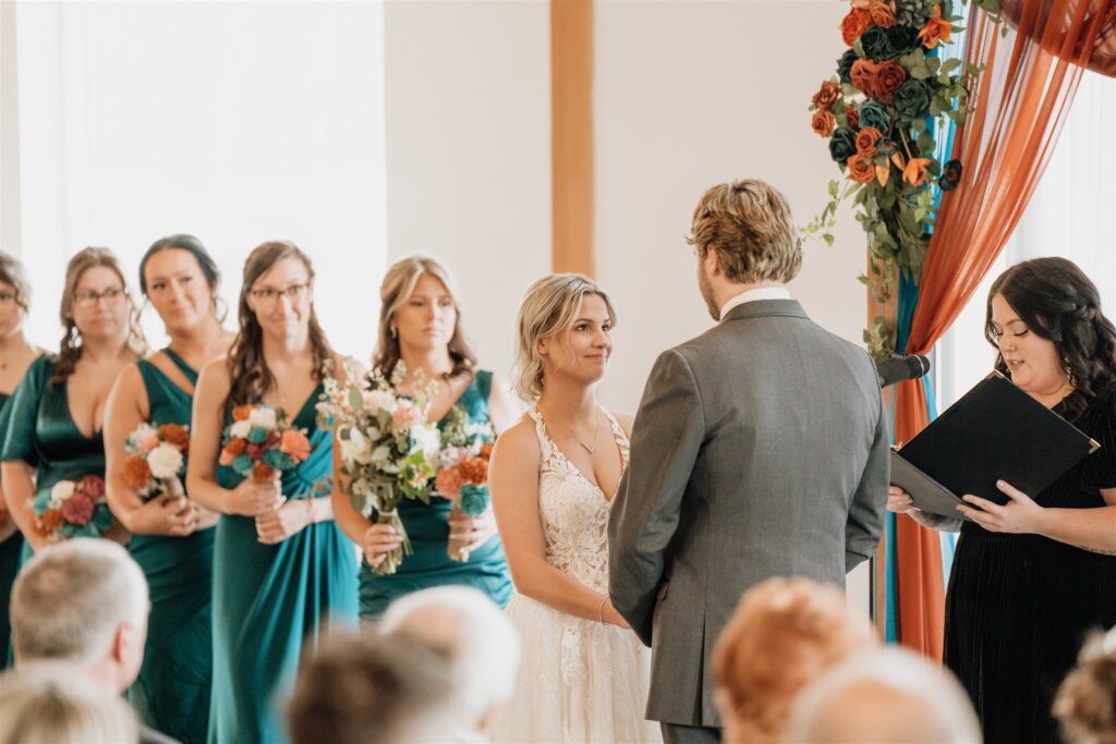 Indoor Ceremony held at Ivy Black Wedding Venue