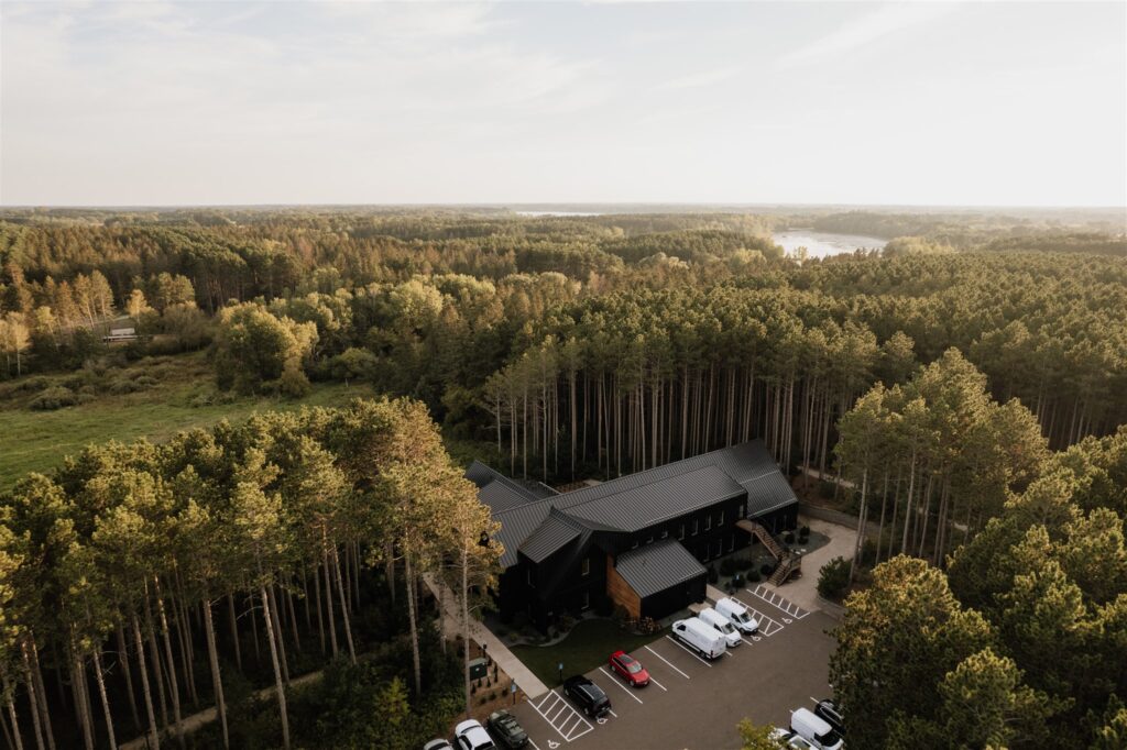 Drone photo of pinewood weddings and events 