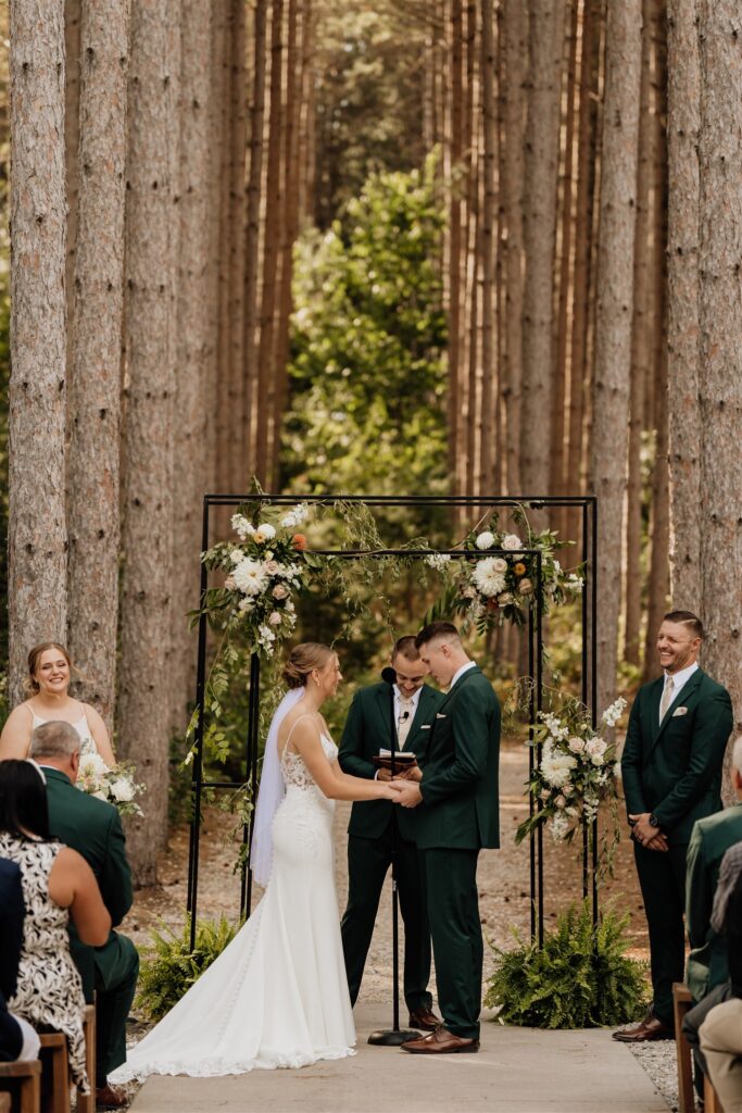 outdoor ceremony at pinewood