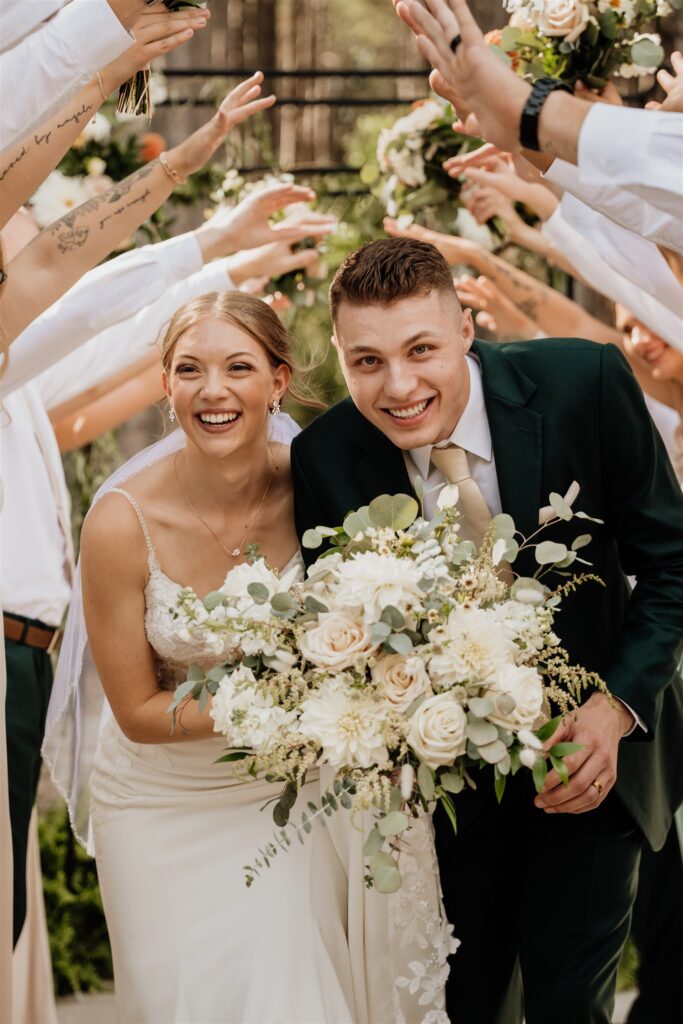 wedding party photos outside at pinewood 