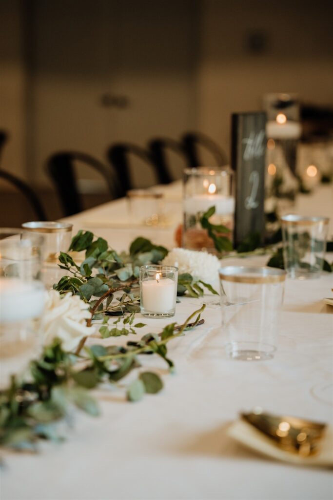 floral details during wedding at pinewood