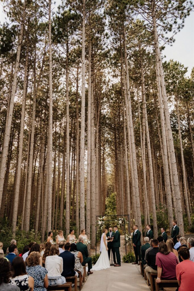 outdoor ceremony at pinewood