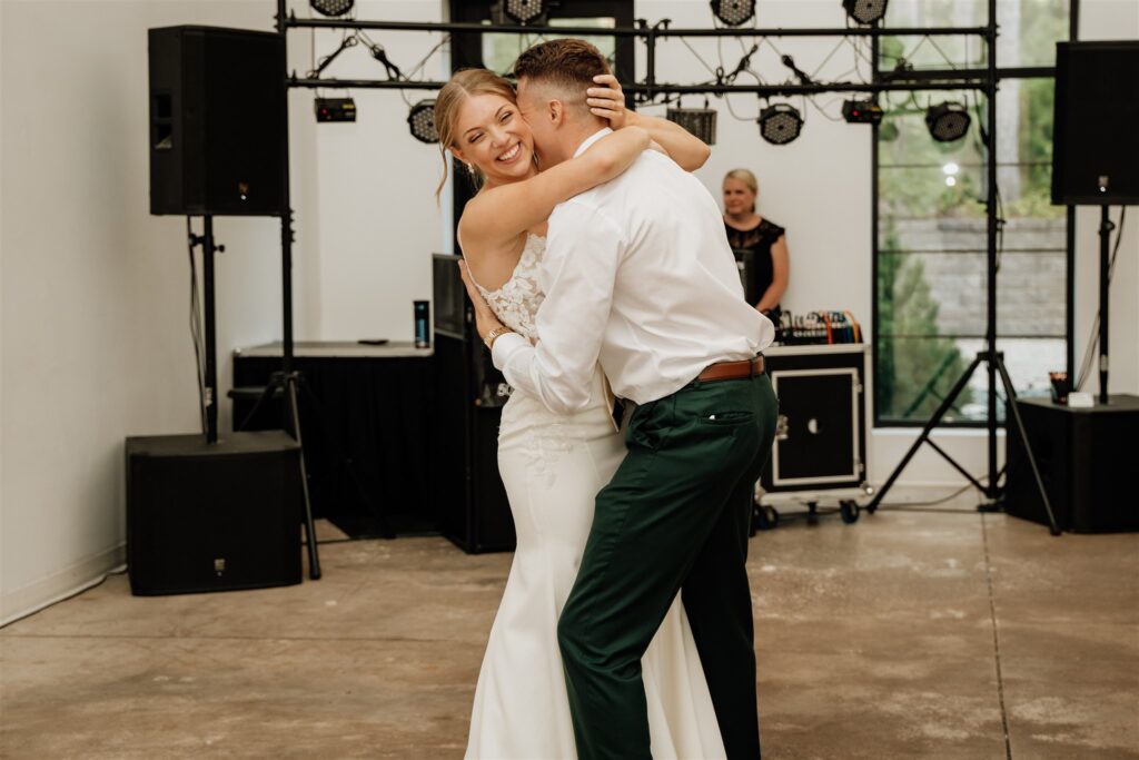 first dance during reception at pinewood